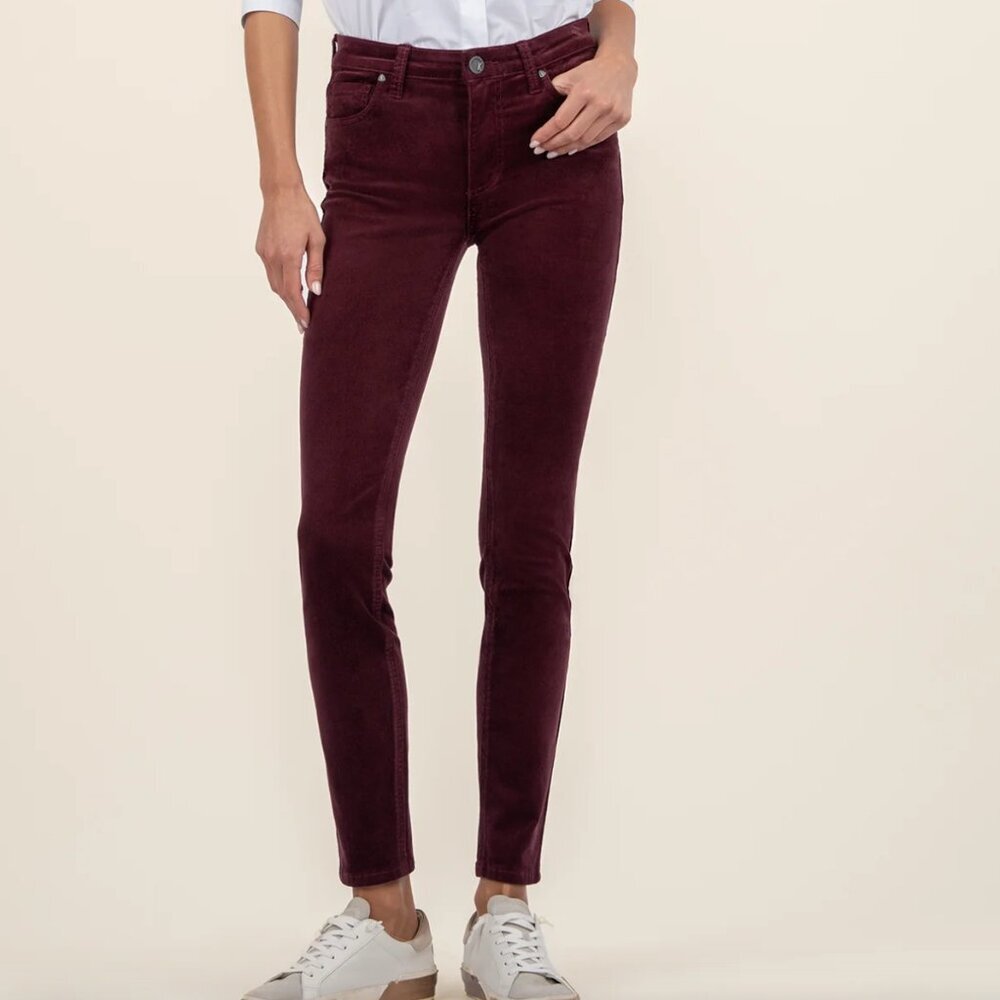 Kut from the Kloth Diana Corduroy Skinny Pants in Plum - 2 - Picture 7 of 7